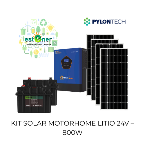 KIT SOLAR MOTORHOME LITIO 24V – 800W EASTMAN + PYLONTECH