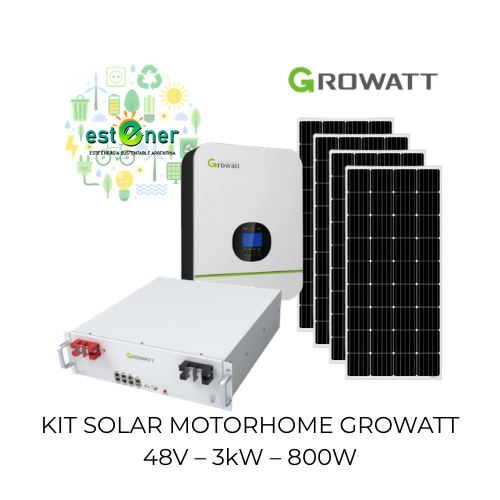 KIT SOLAR MOTORHOME GROWATT 48V – 3kW – 800W