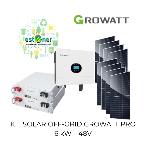 KIT SOLAR OFF-GRID GROWATT PRO 6 kW – 48V