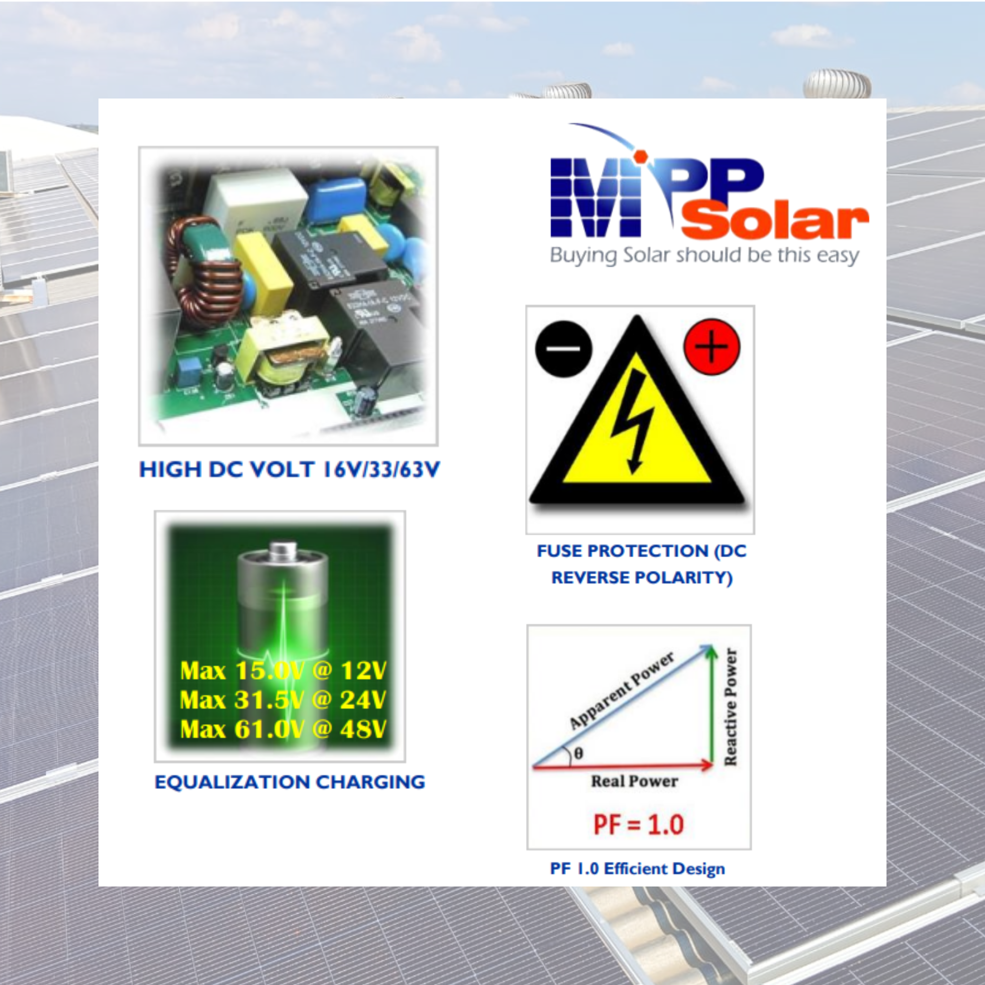INVERSOR OFF-GRID MPPSOLAR PIP-3024HSE – 3000W – 24V – ONDA SENOIDAL PURA - Image 2